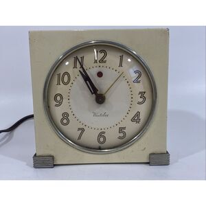 Vtg Metal Deco Logan S5-F Westclox Electric Alarm Clock Tested And Working 1940s